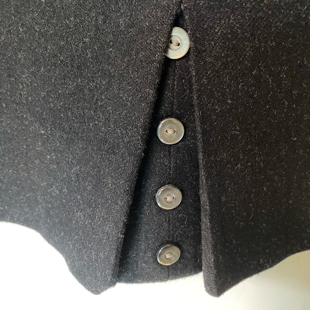 Wool Stretch Pencil Skirt (Black)